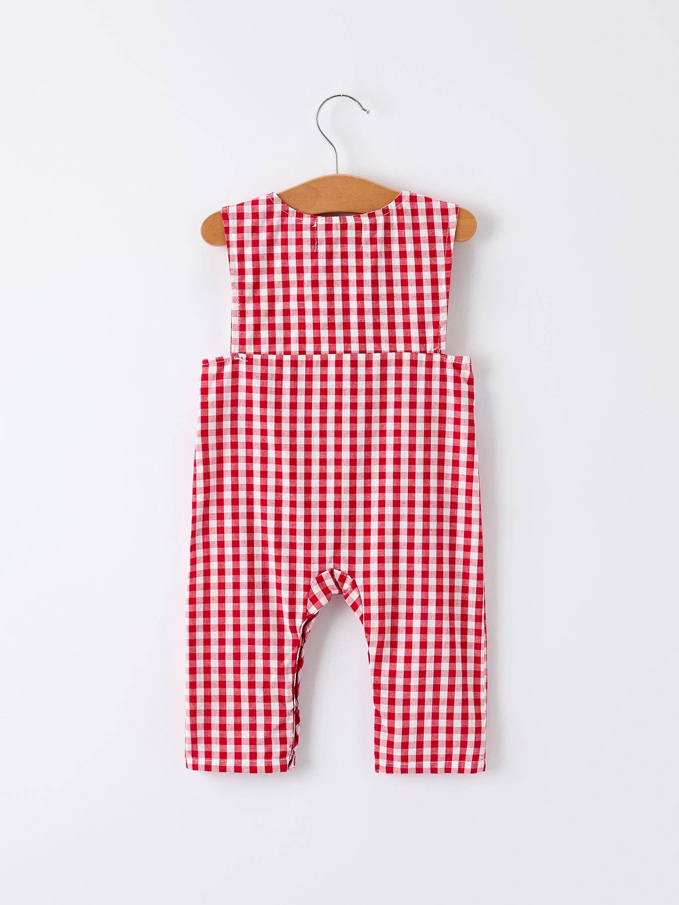 Rylee Faith Designs - Christmas Smocking Embroidered Tree Plaid Baby Boy Romper