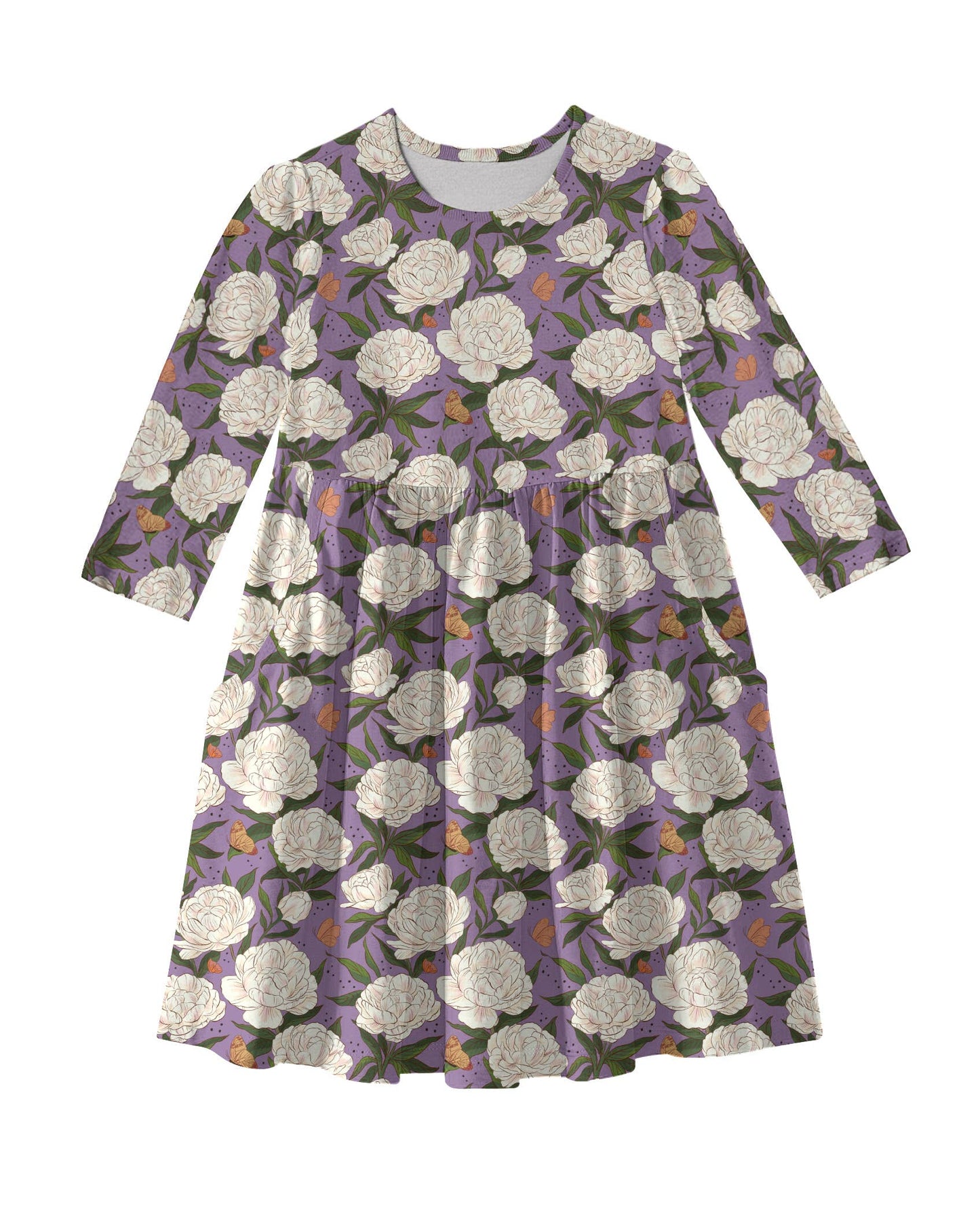 Goosies - Peonies Floral 3/4 Sleeve Pocket Dress