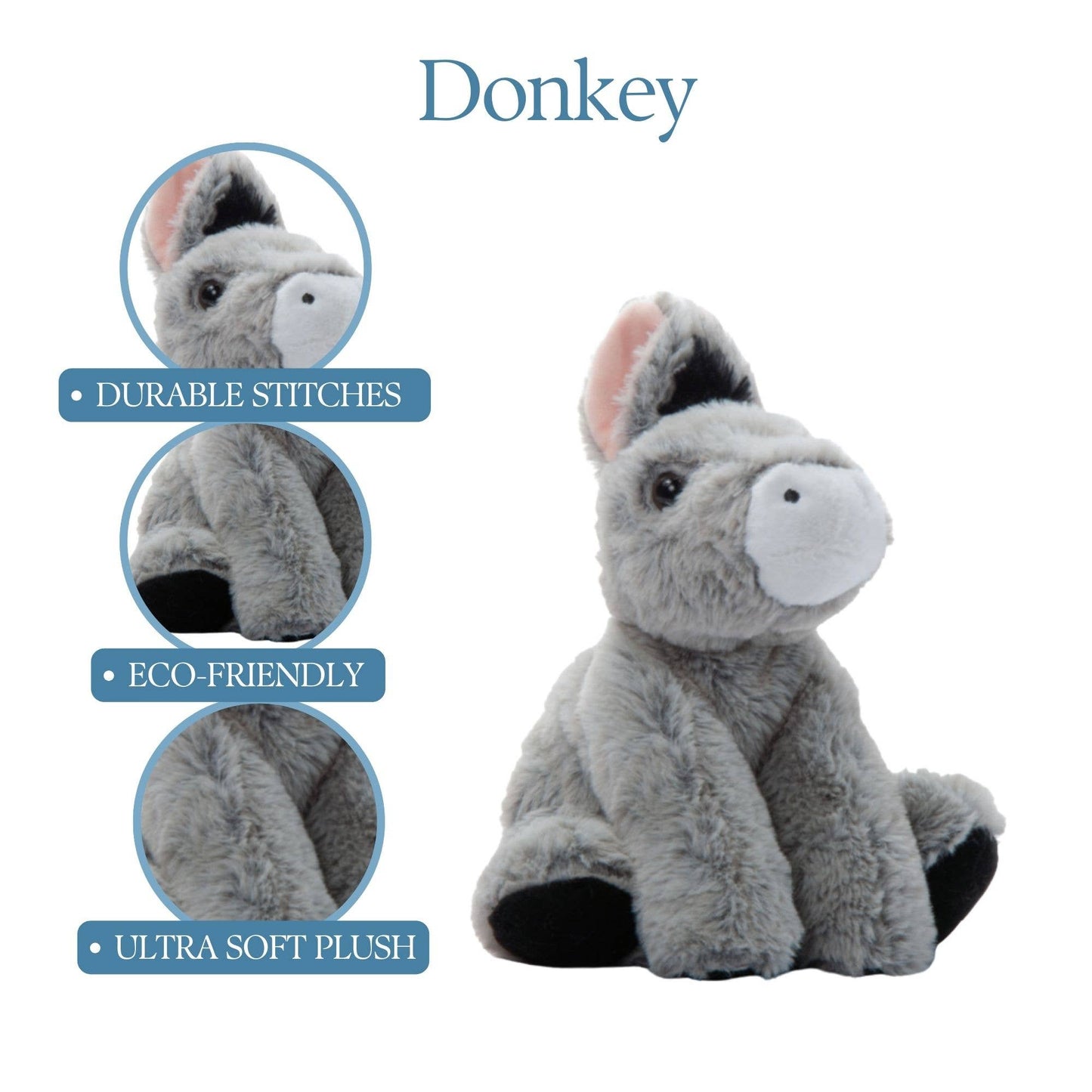 The Petting Zoo - Wild Onez Donkey Small 9" (20cm) Farm/Barnyard Animal