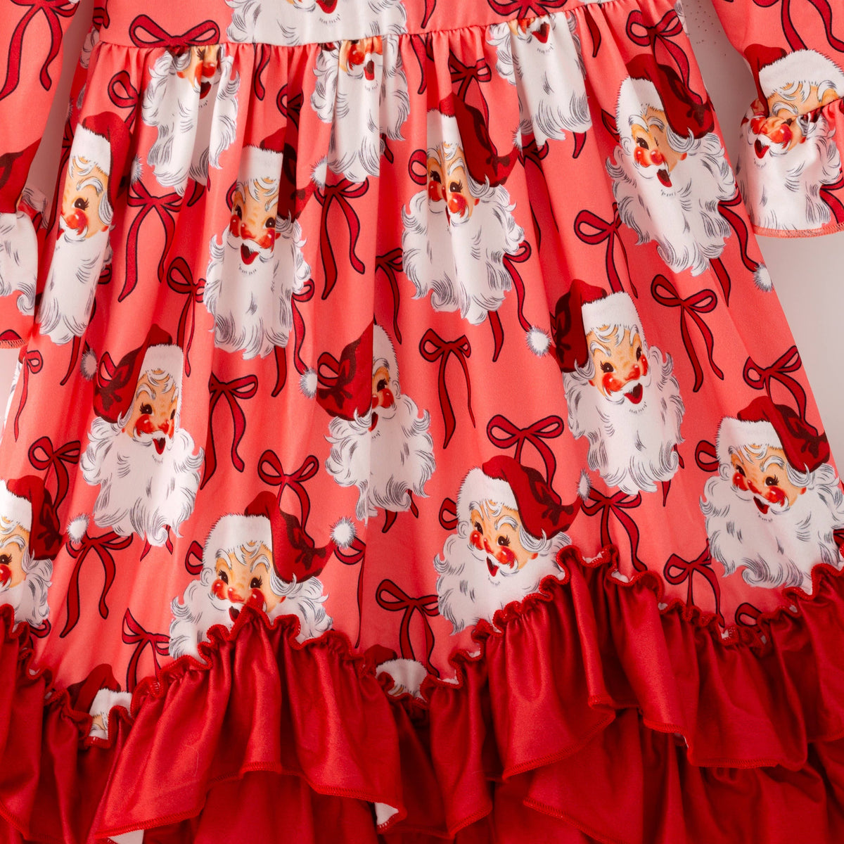 Red Ruffle Santa Maxi Girls Dress