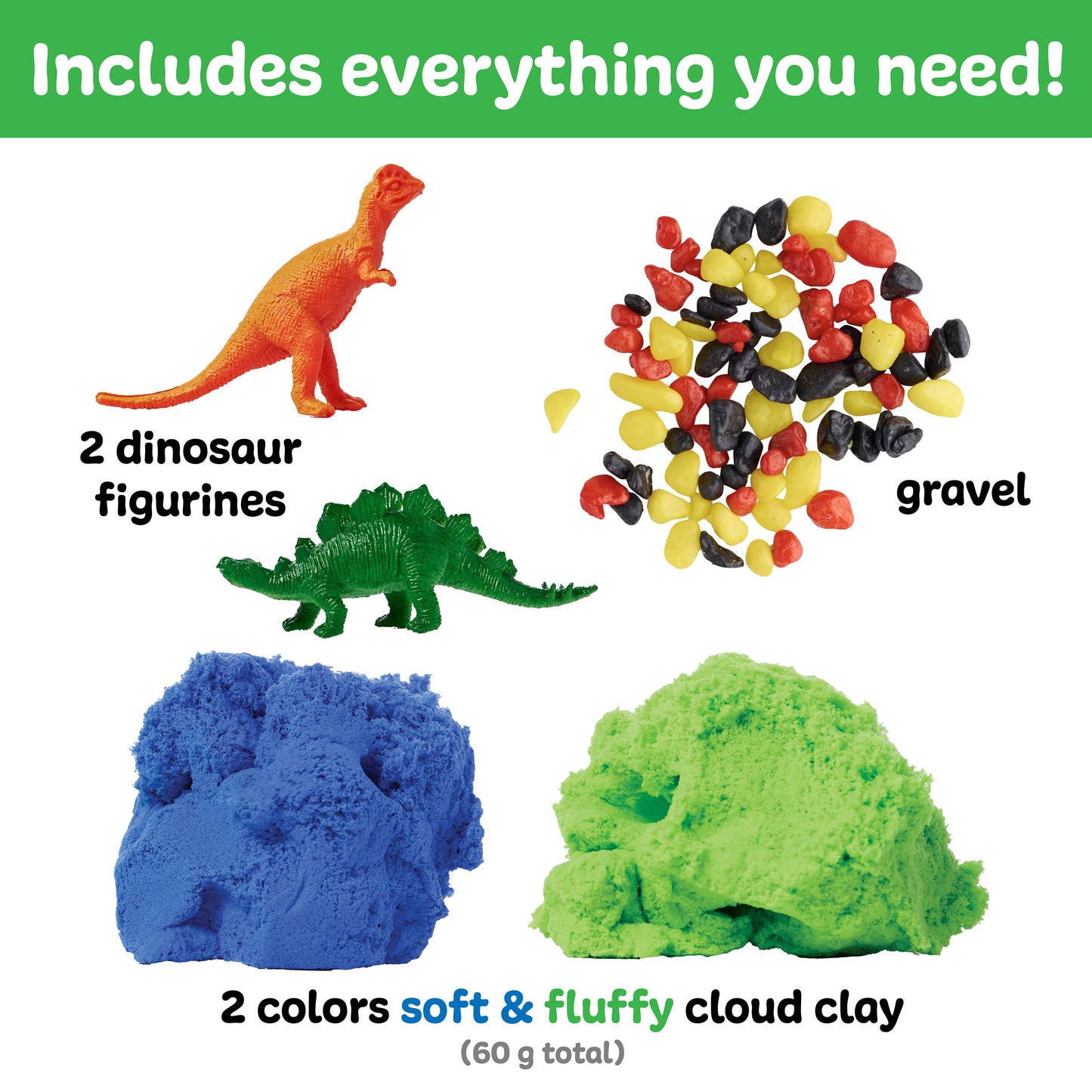 Faber-Castell / Creativity for Kids - Sensory Mini Play Kit Jar with Cloud Clay: Dinosaur Theme