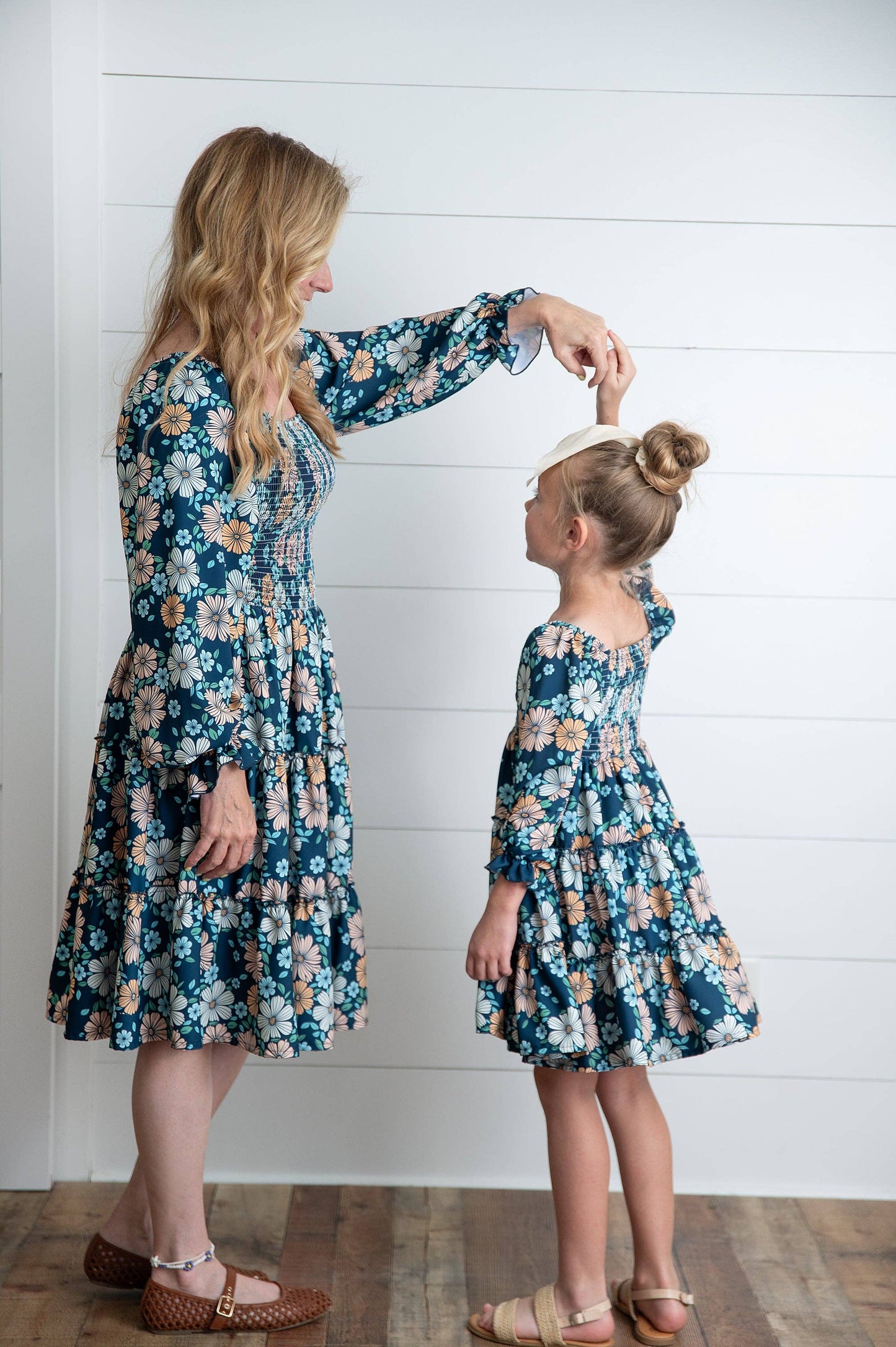 Oopsie Daisy - Women's Grace Floral Mommy & Me Matching Tiered Dress