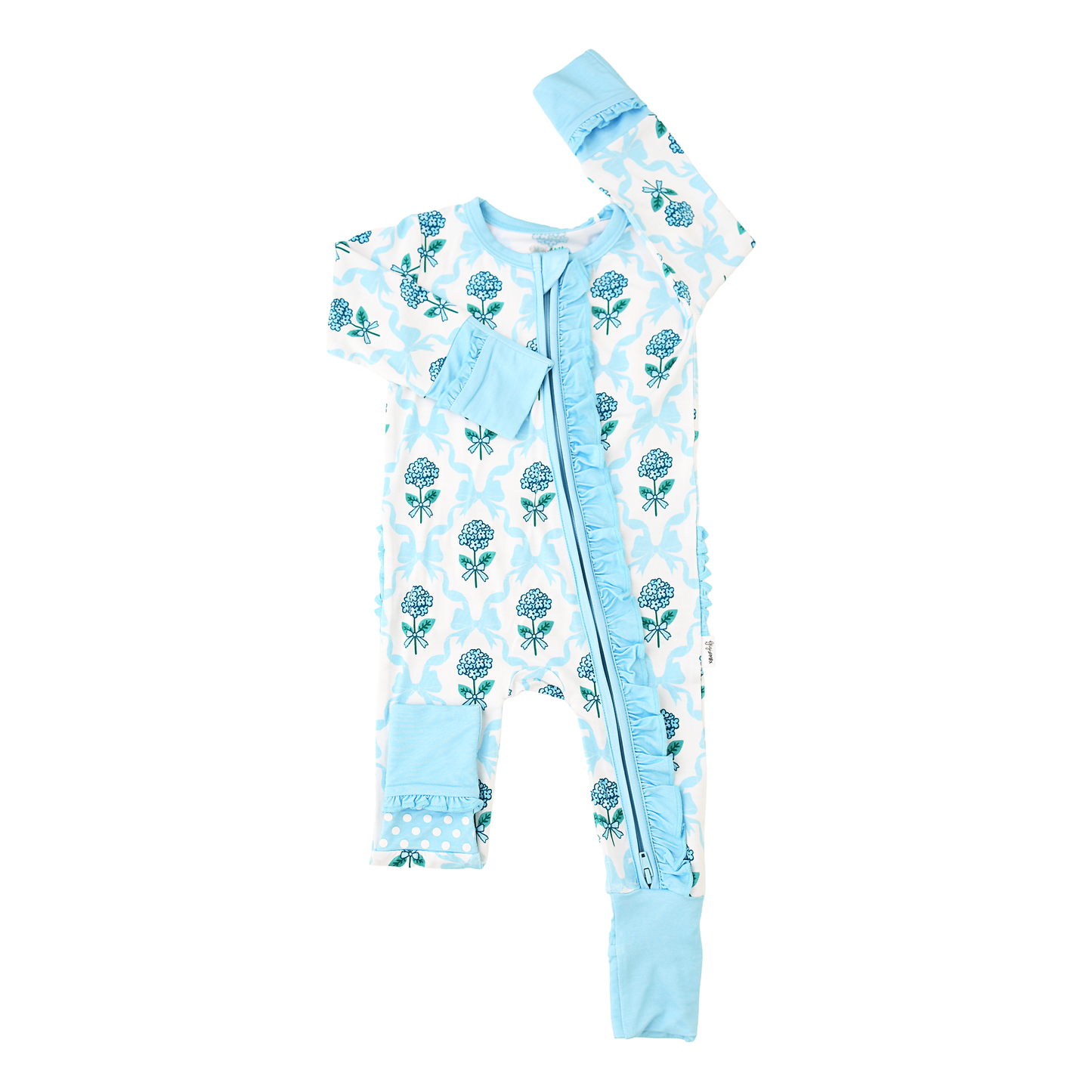 Savannah RUFFLE ZIP Bamboo One Piece Floral Baby Outf