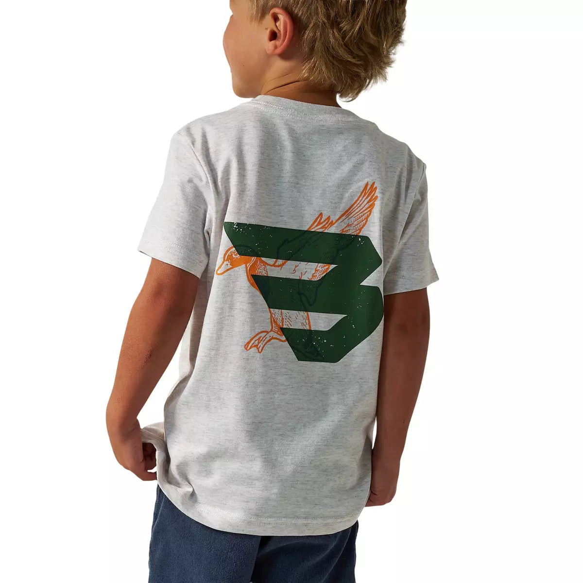 YOUTH SS TEE - DUCK FLYING B (GREEN) LOGO