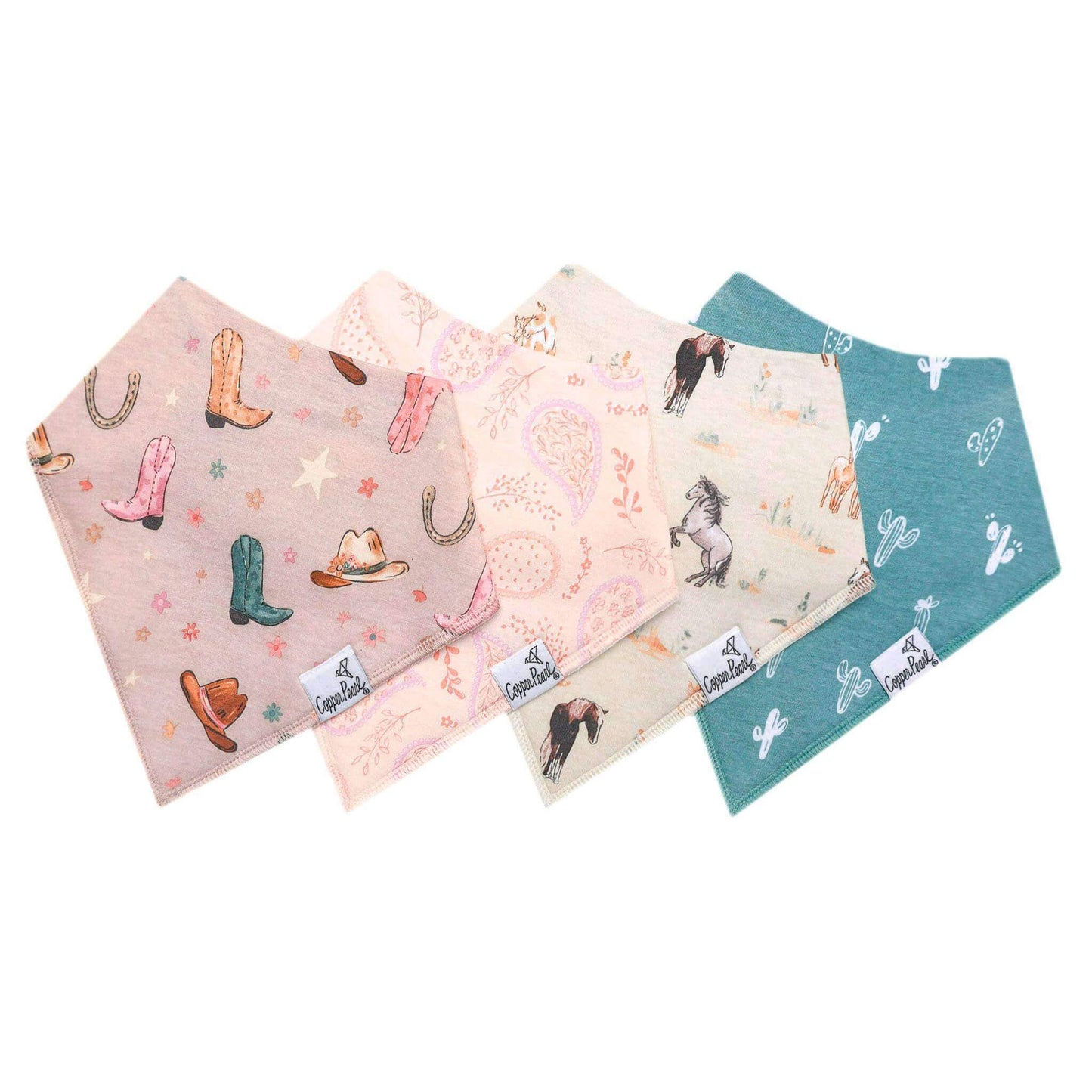 Copper Pearl - 4 Pack Baby Bandana Bibs - Cheyenne