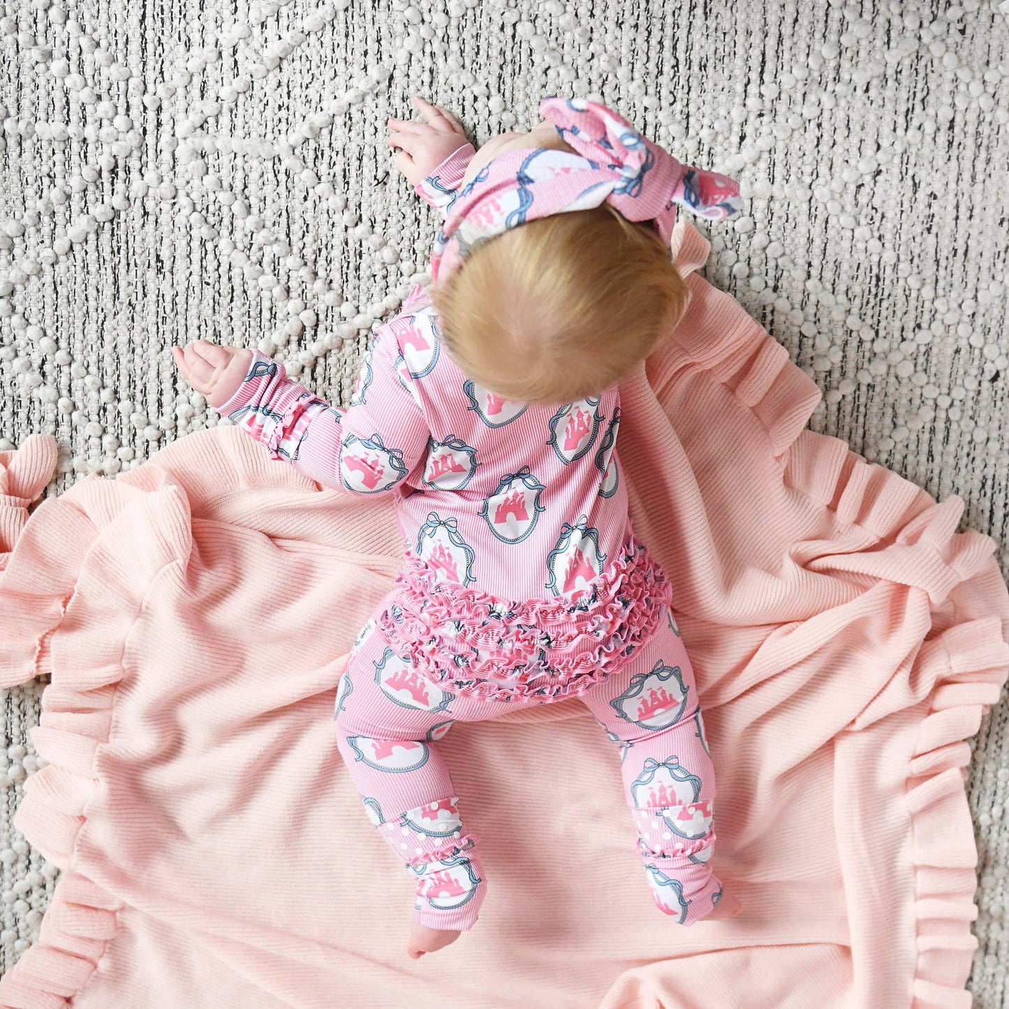 Maeve Castles RUFFLE ZIP Bamboo One Piece Baby Outfit