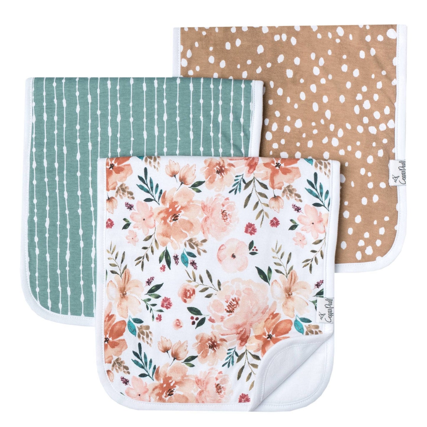 Copper Pearl - 3 Pack Premium Burp Cloths - Autumn