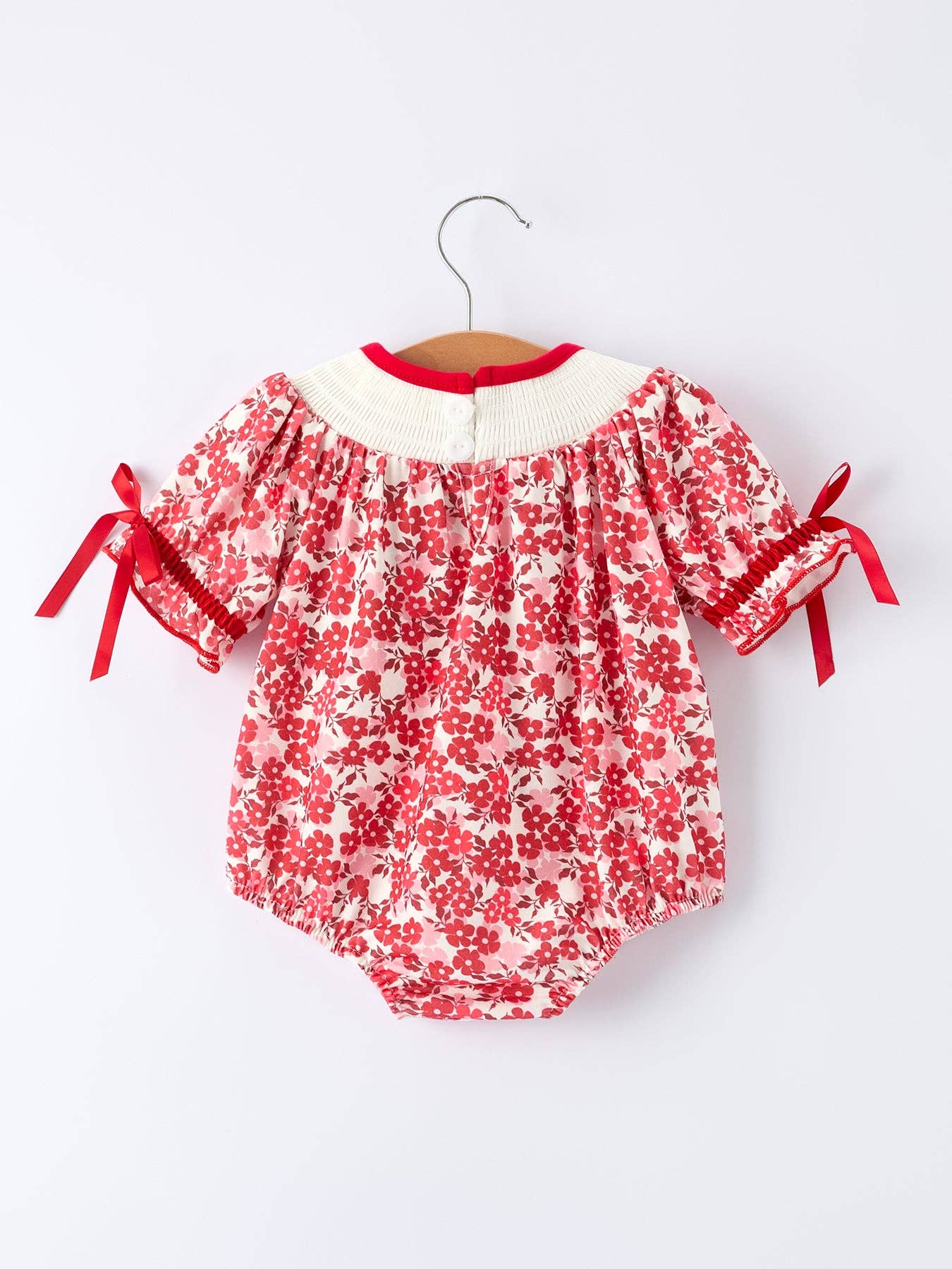 Rylee Faith Designs - Valentine's Day "BE ❤ MINE" Embroidered Floral Girls' Romper