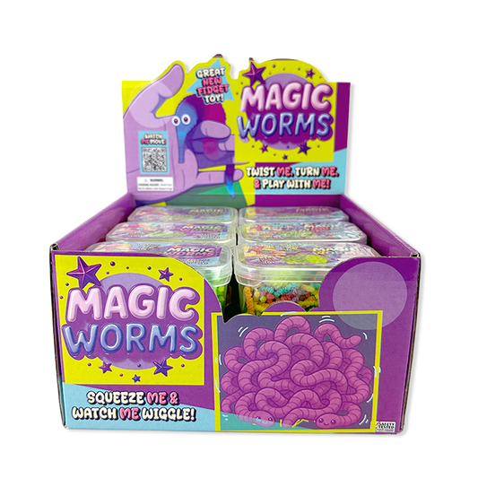 Novelty Brands - So Much Fun! Magic Worms Fidget Toy Assortment - 12/Display