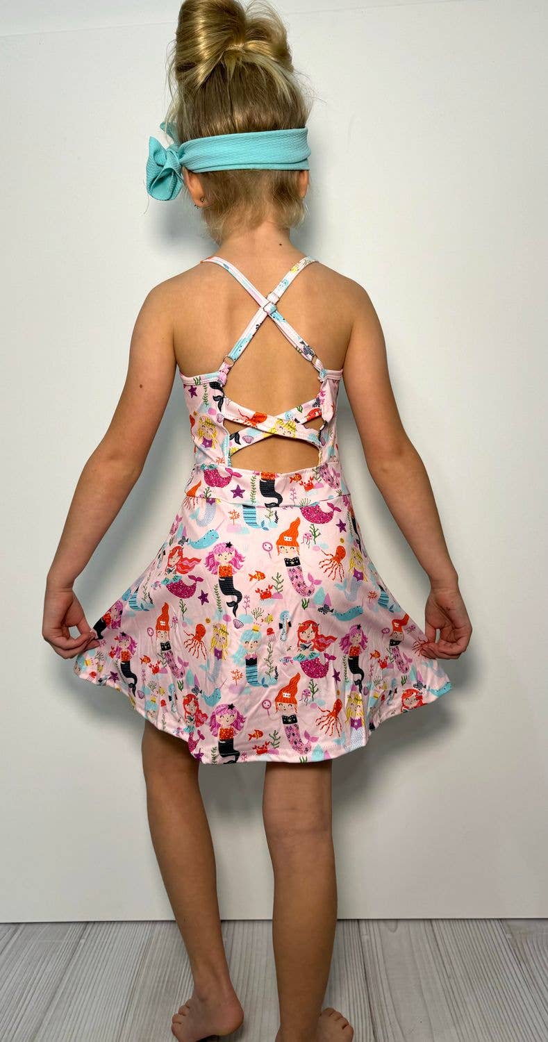 Mermaid Squad Athletic Girls Dress