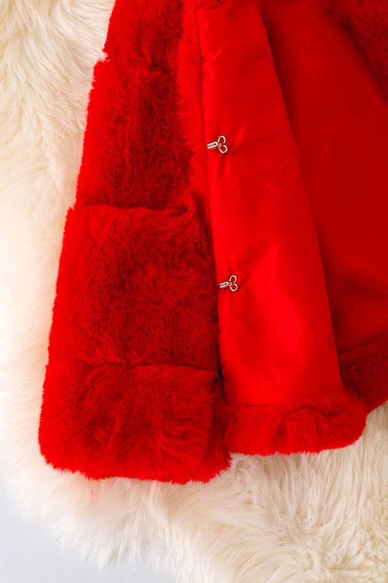 Red faux fur cozy jacket