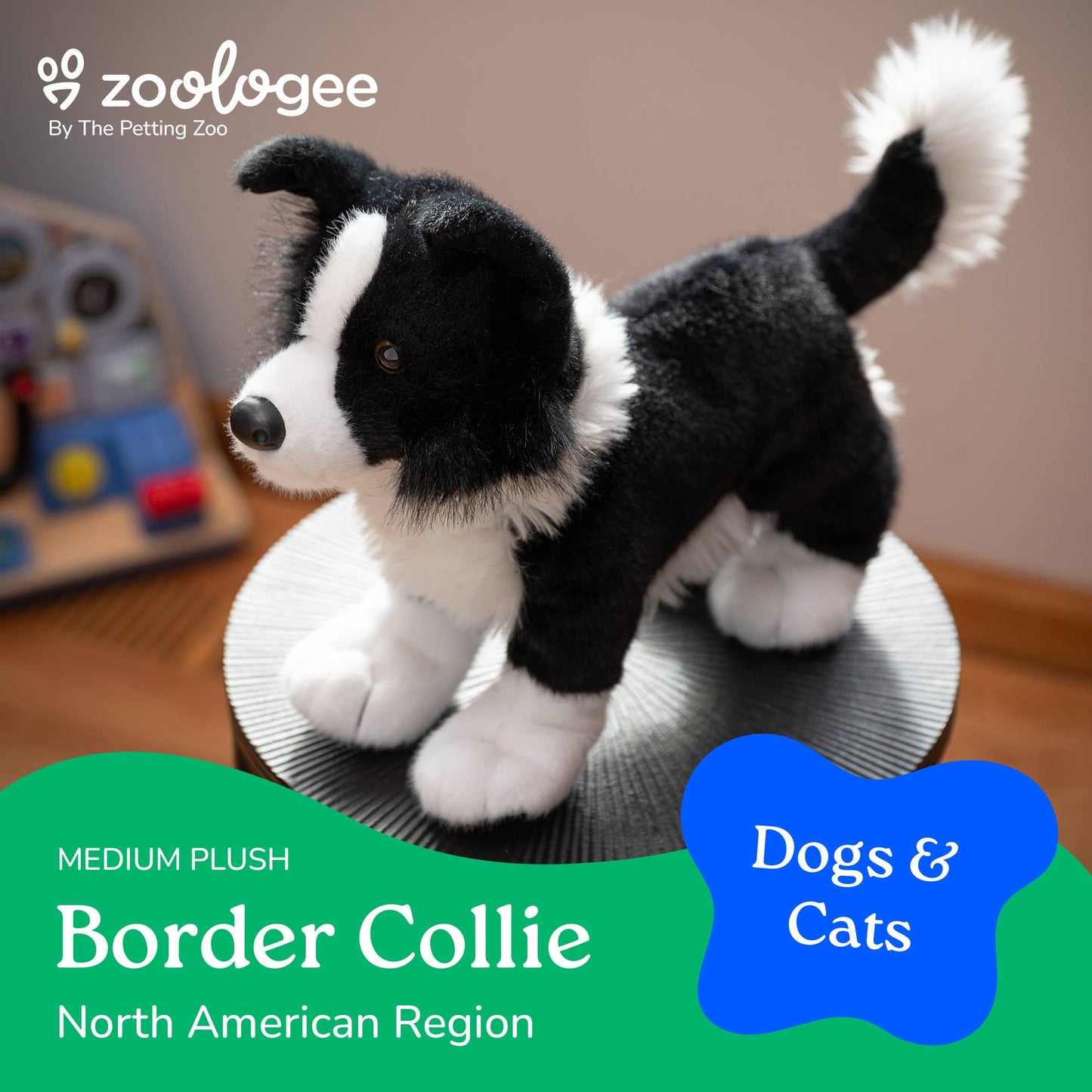 The Petting Zoo - New Border Collie Dog Medium 10" (26cm)
