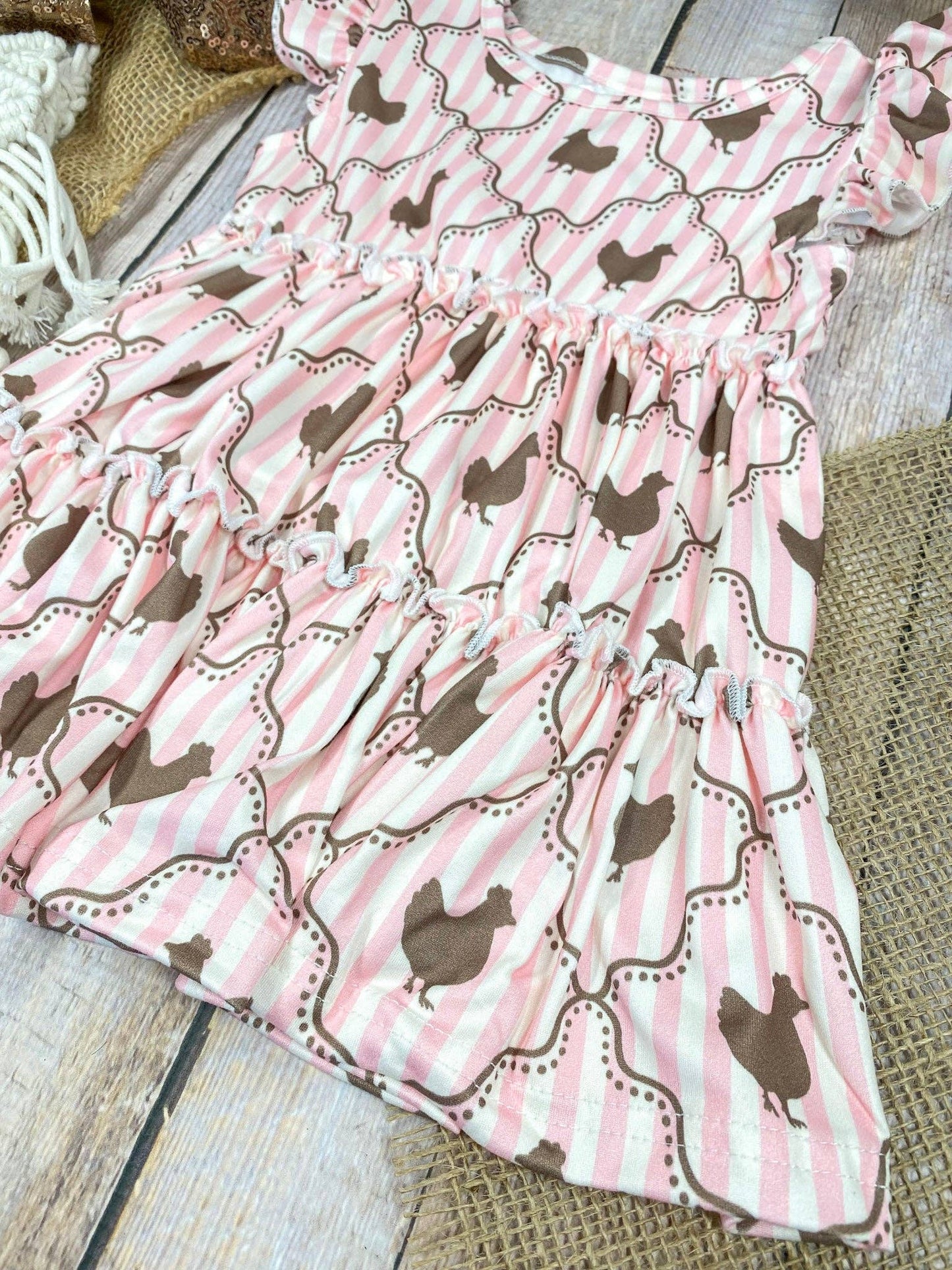 Sweet Chicken Coop Set | Girls Farm Animal Ruffle Shorts Outfit