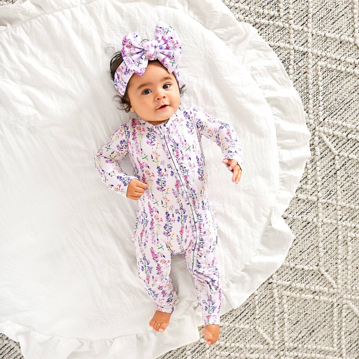 Avani RUFFLE ZIP Bamboo One Piece Floral Baby Clothing
