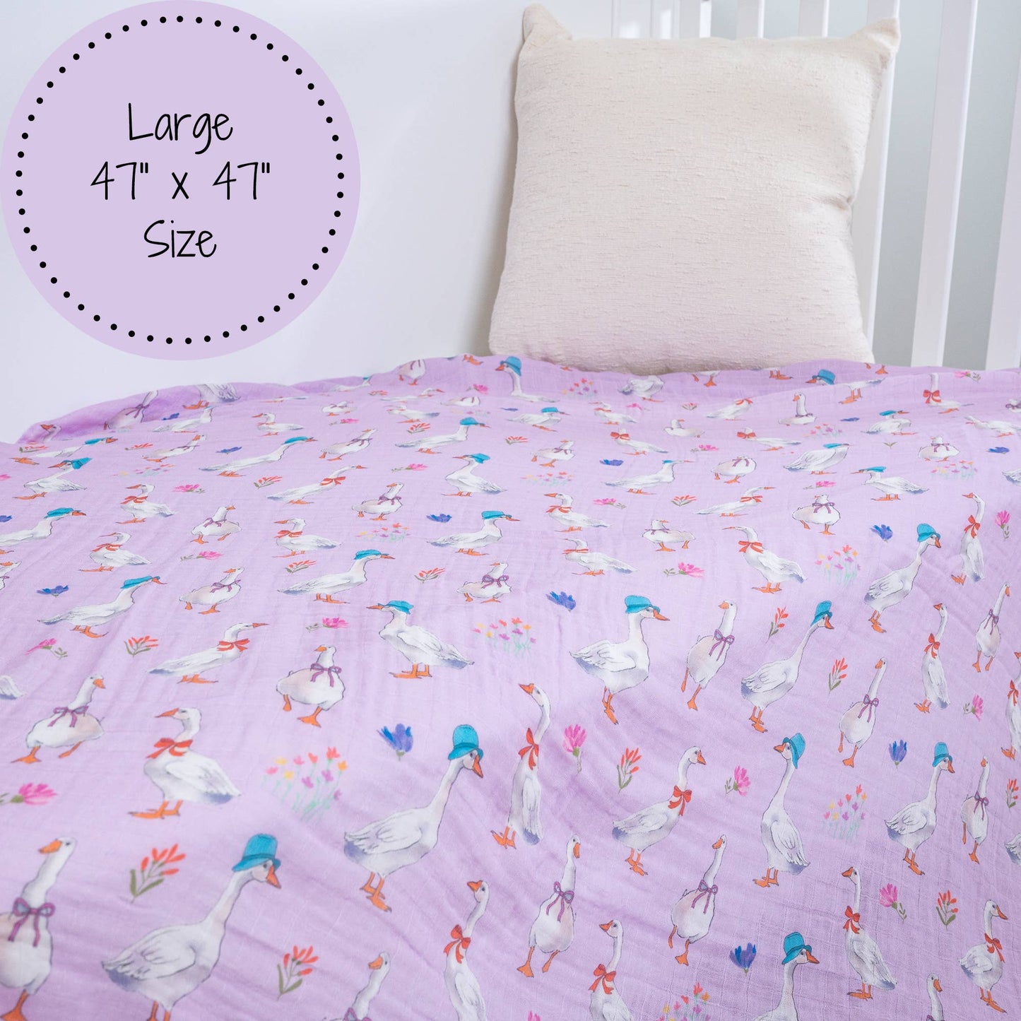 LollyBanks - Cute Goose Baby 100% Cotton Muslin Swaddle Blanket