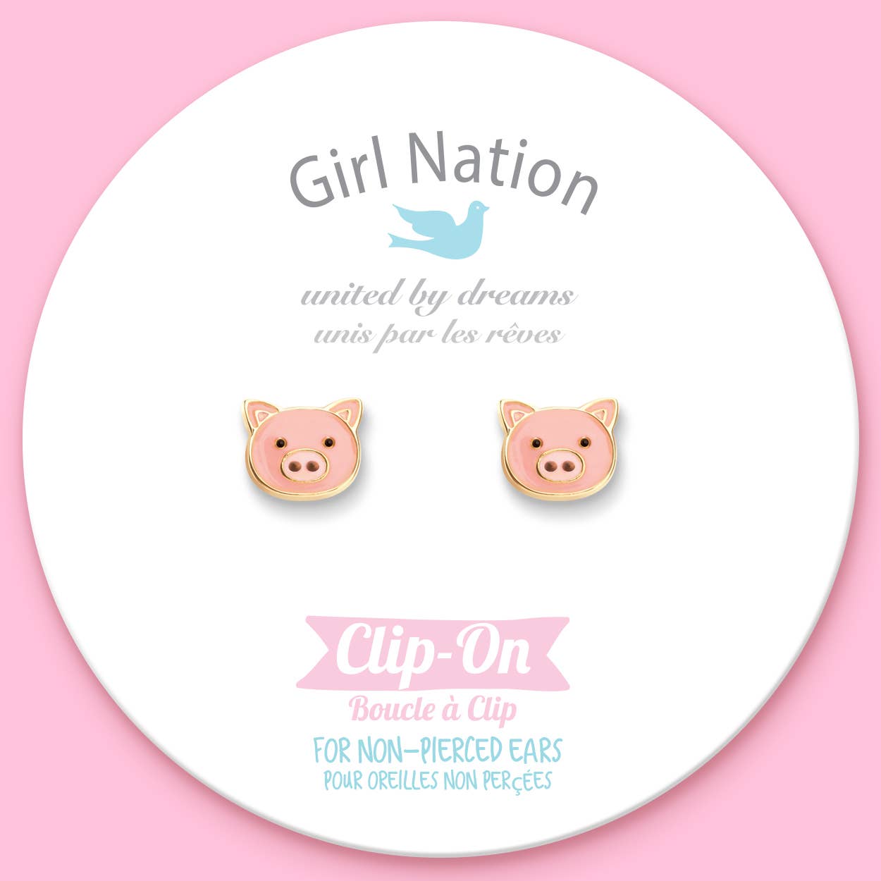 CLIP ON Cutie Earrings- Precious Pig