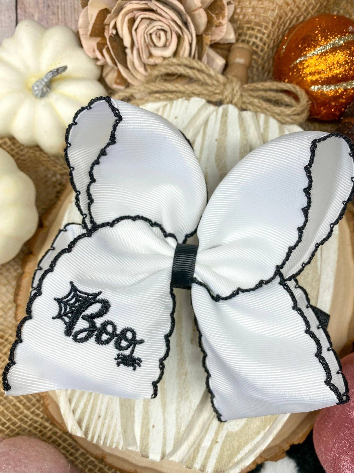 The Hair Bow Company - Boo Halloween Hair Bow | Clip or Headband