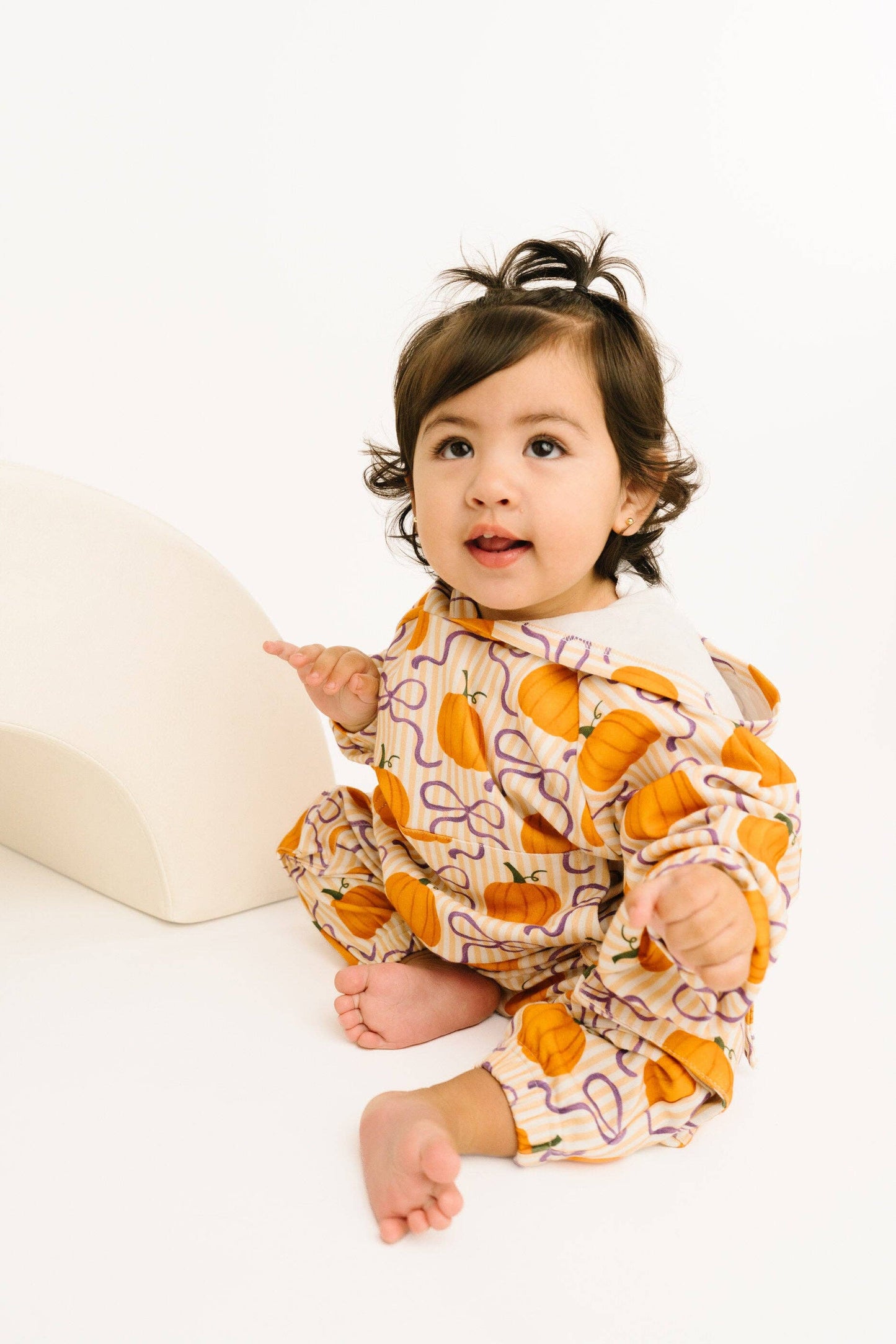 Little One Shop - Pumpkin & Bows Cargo Hoodie Set