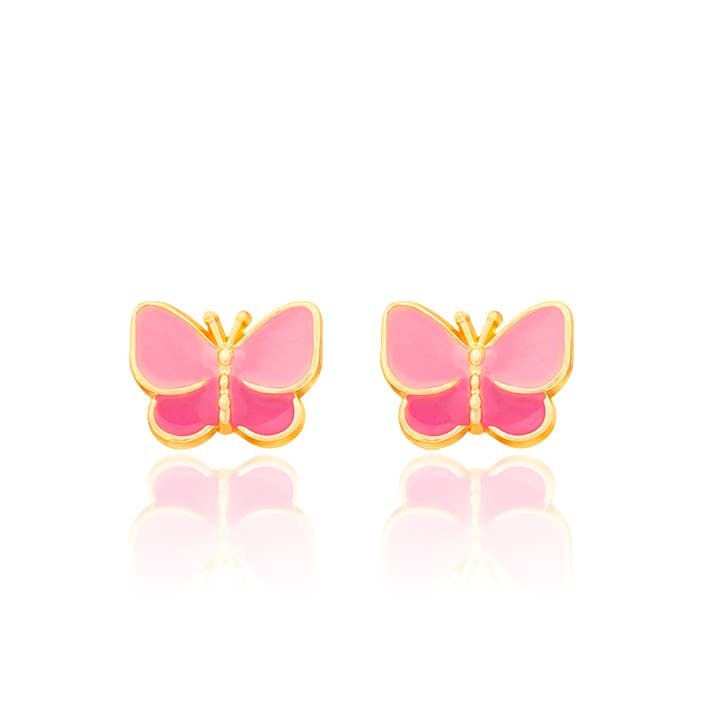 Girl Nation - Sweet Pink Butterfly | Cutie Stud Earrings for Girls