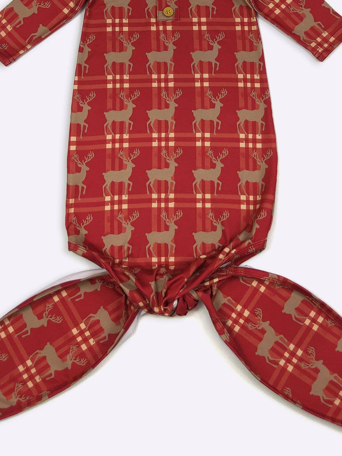 Clover Cottage - Tartan Deer Baby Knotted Gown