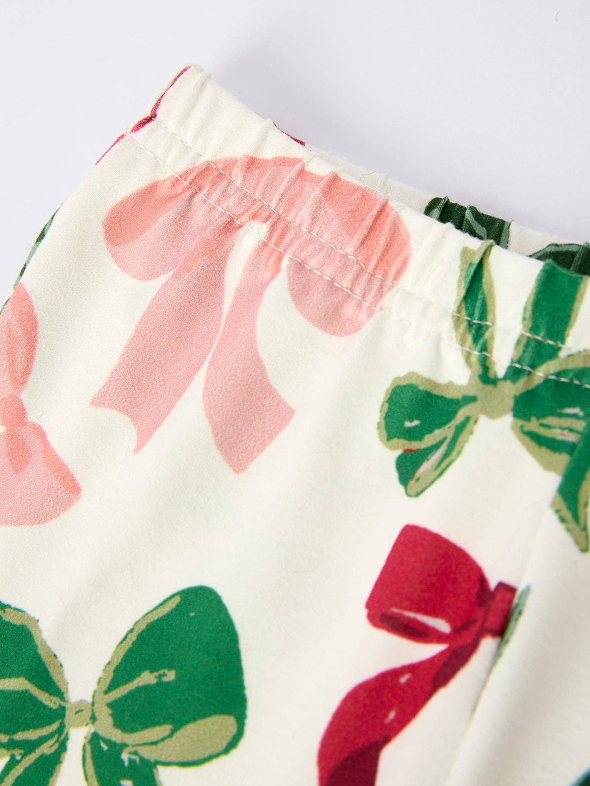Holiday Bow Print Christmas Pajama Set