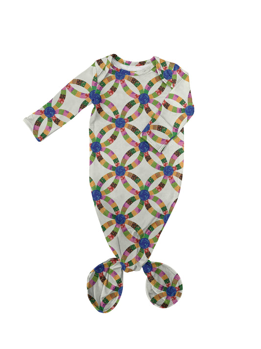Goosies - Pink Quilt Knotted Infant Gown