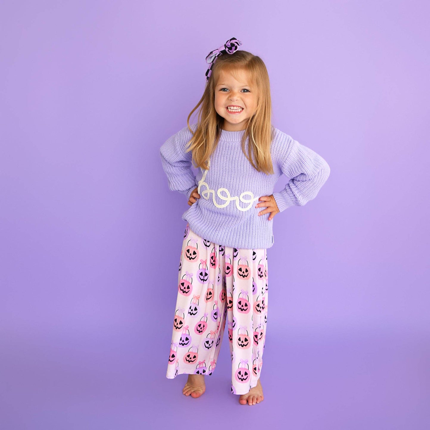 Boo Purple SWEATER Solid Knit Halloween