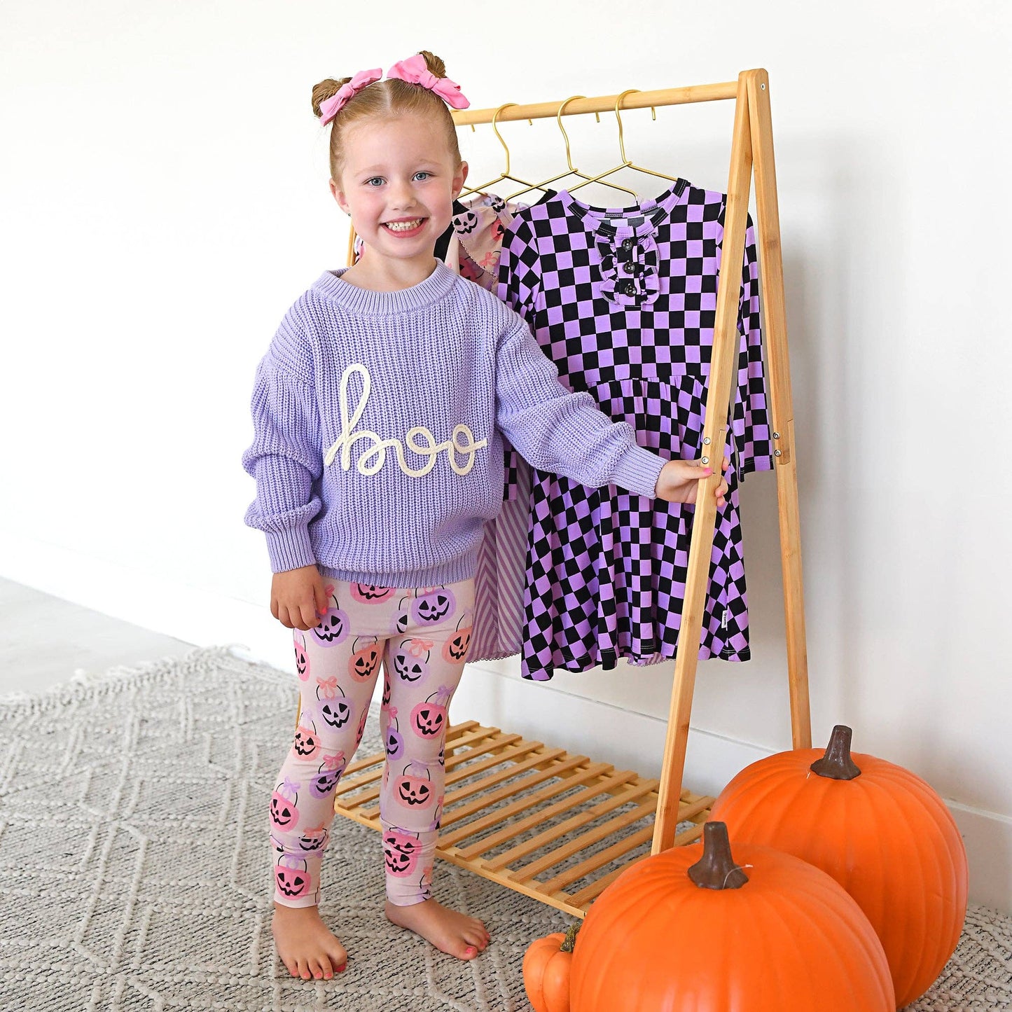 Boo Purple SWEATER Solid Knit Halloween