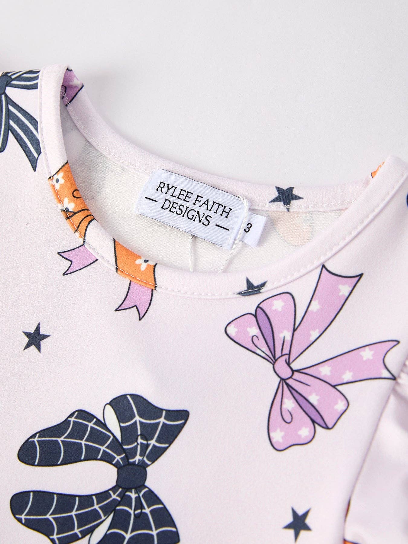 Rylee Faith Designs - Halloween Bow Print Cute Girls Dress
