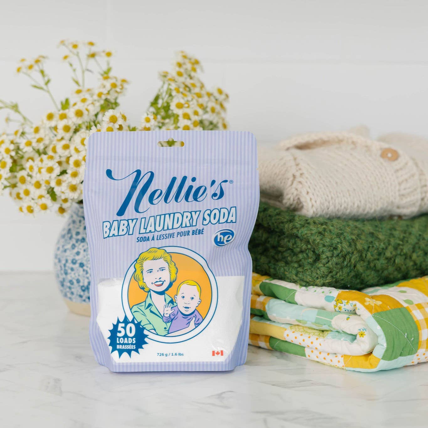Nellie's Clean - Baby Laundry Soda - Powder Detergent - 50 Load Pouch