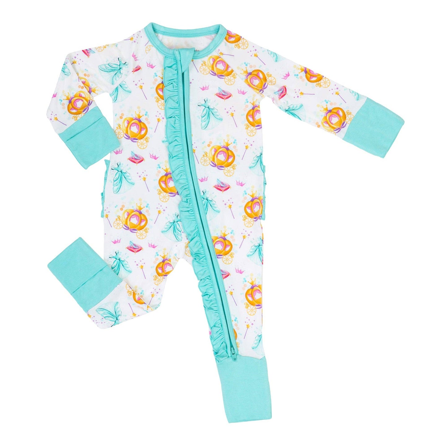 LollyBanks - Bamboo Baby Convertible Ruffle Zipper Pajama Glass Slipper
