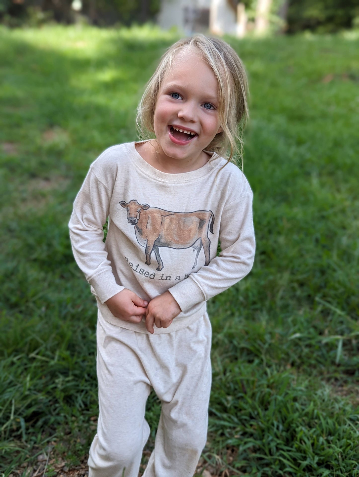 Barefoot Baby - Raised in a barn Cow Country Western boy Farm Kid Clothing