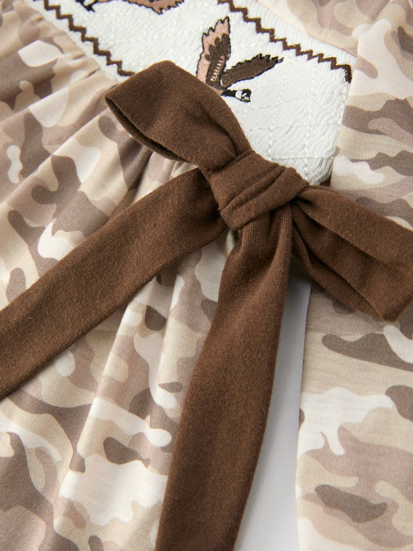 Rylee Faith Designs - Duck Smocked Camo Baby Bloomer Set Bow Detail
