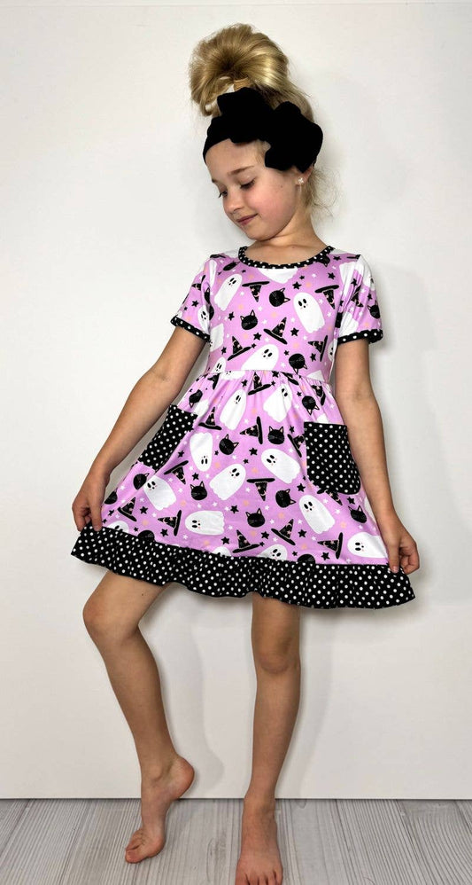 Clover Cottage - Orchid Ghost Girls Dress