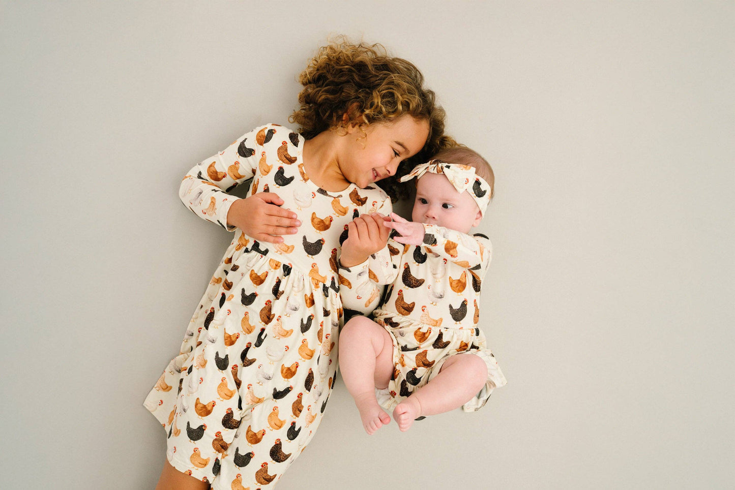Little One Shop - Backyard Chickens Bodysuit Bamboo Dress