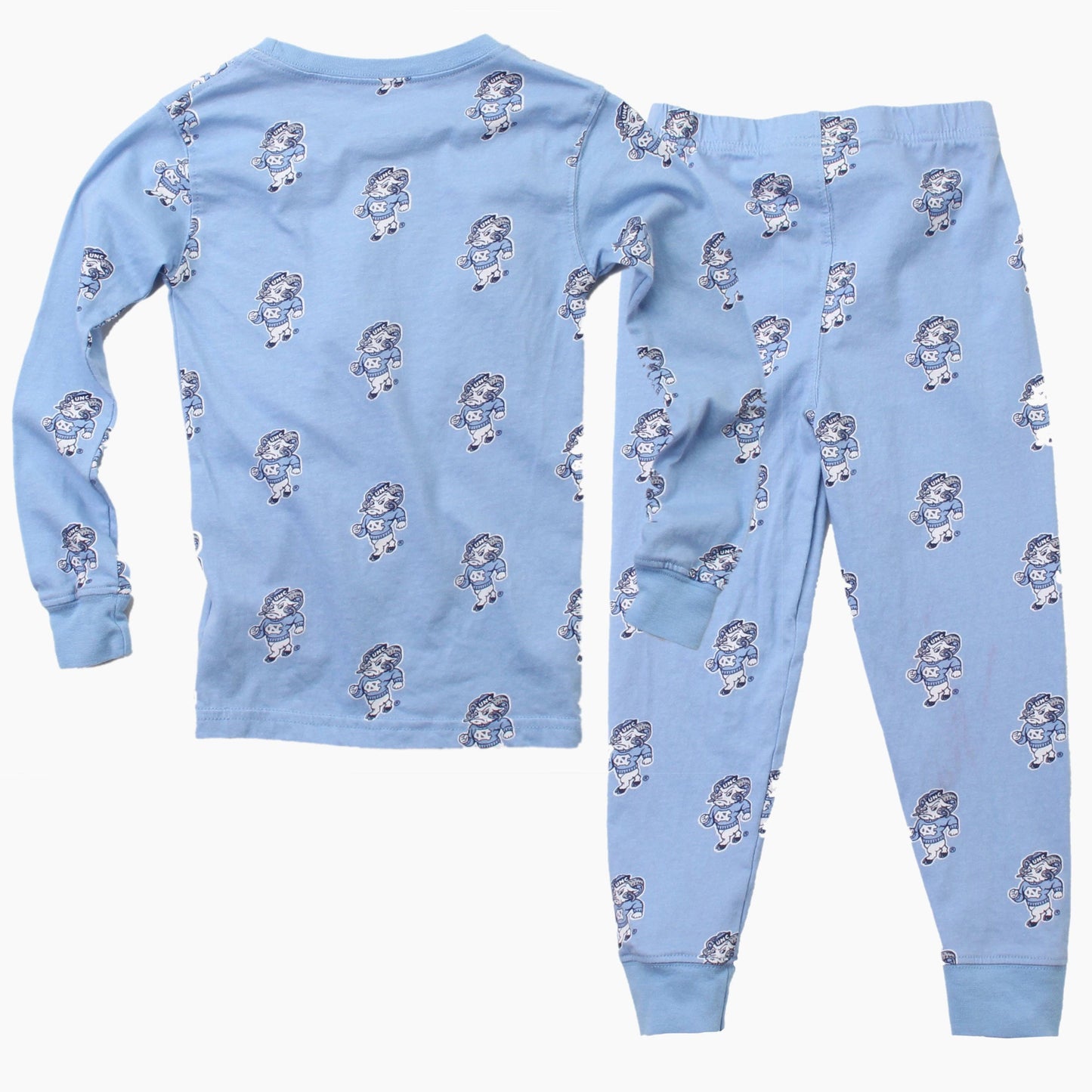 Wes and Willy - North Carolina Tar Heels Youth Allover Print LS Pajama