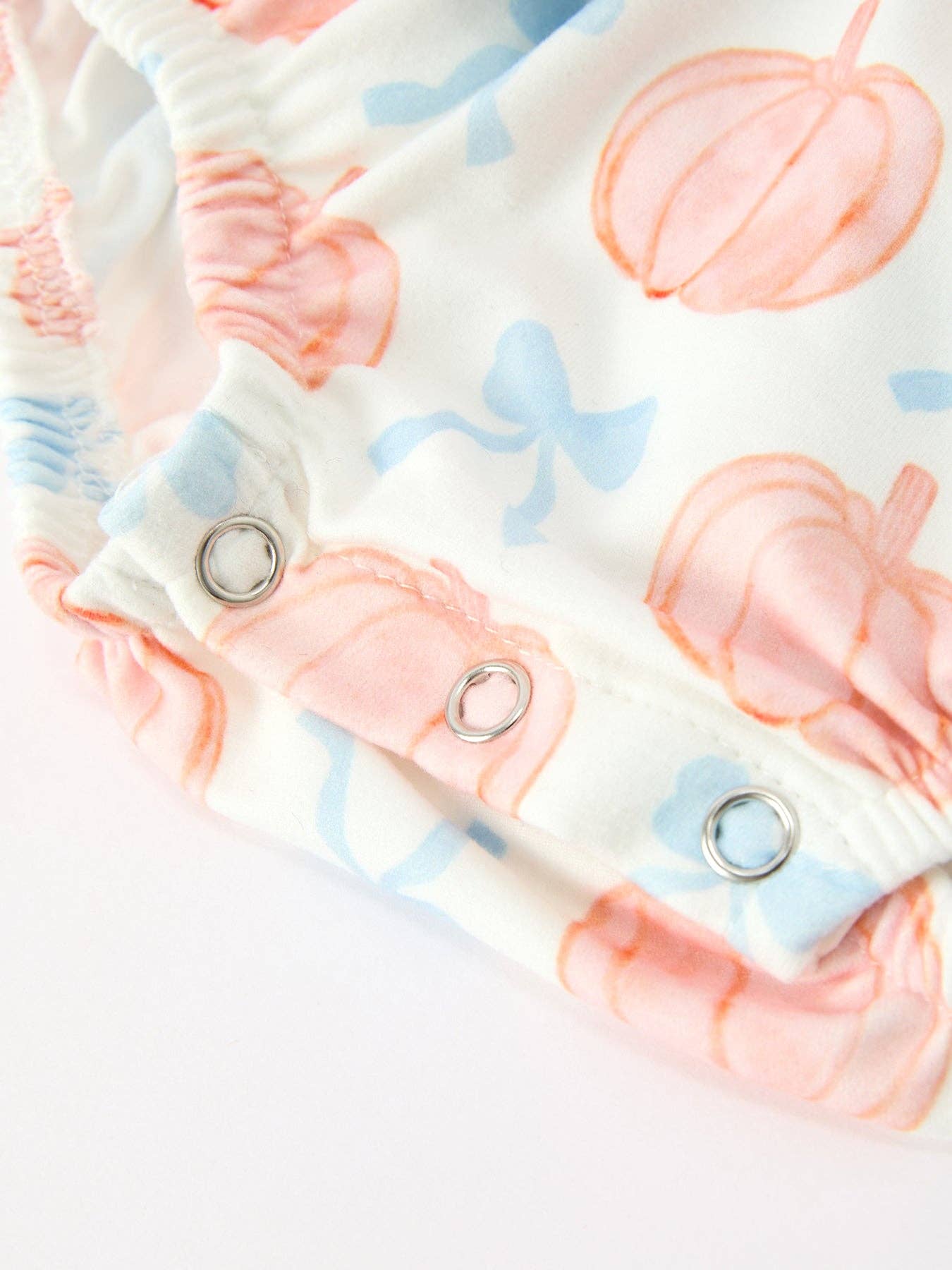 Rylee Faith Designs - Halloween Thanksgiving Baby Girls Pumpkin Bow Ruffle Bubble Romper