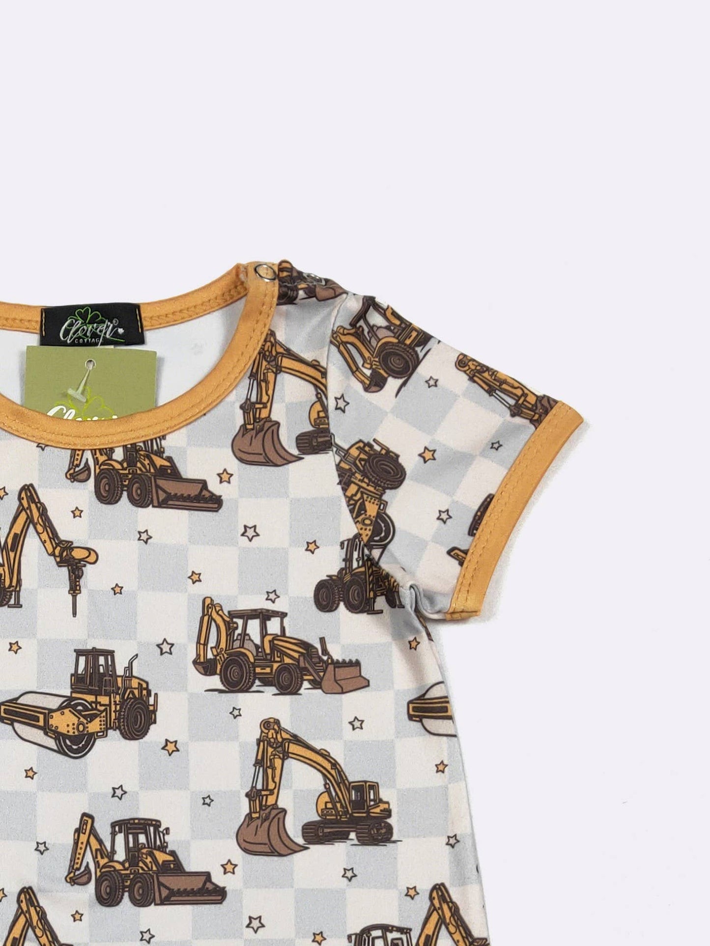Clover Cottage - Construction Check Boy Romper