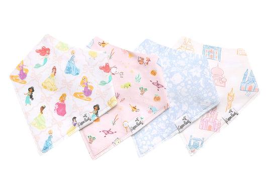 Copper Pearl - 4 Pack Baby Bandana Bibs - Disney Princess