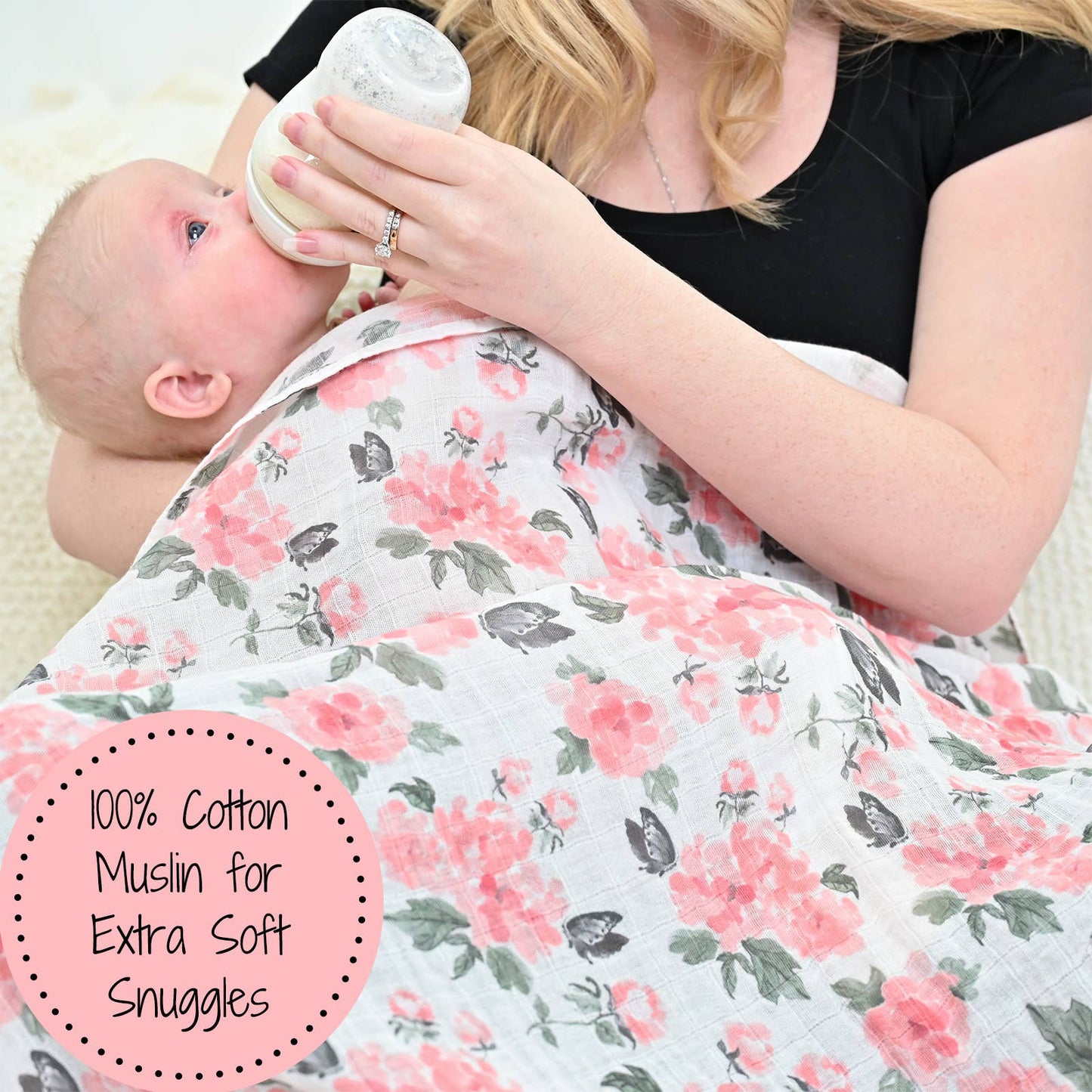 LollyBanks - Pretty in Peony Baby Swaddle Blanket