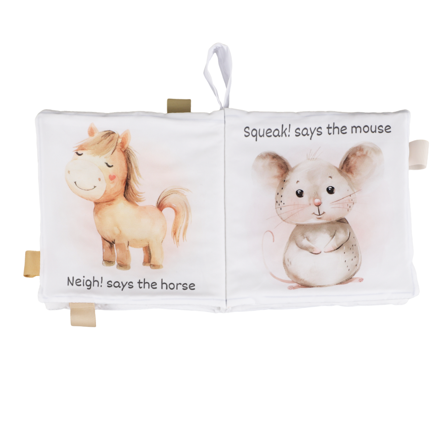 Ali+Oli - Farm Animals – 10-Page Taggies Soft Crinkle Cloth Baby Book