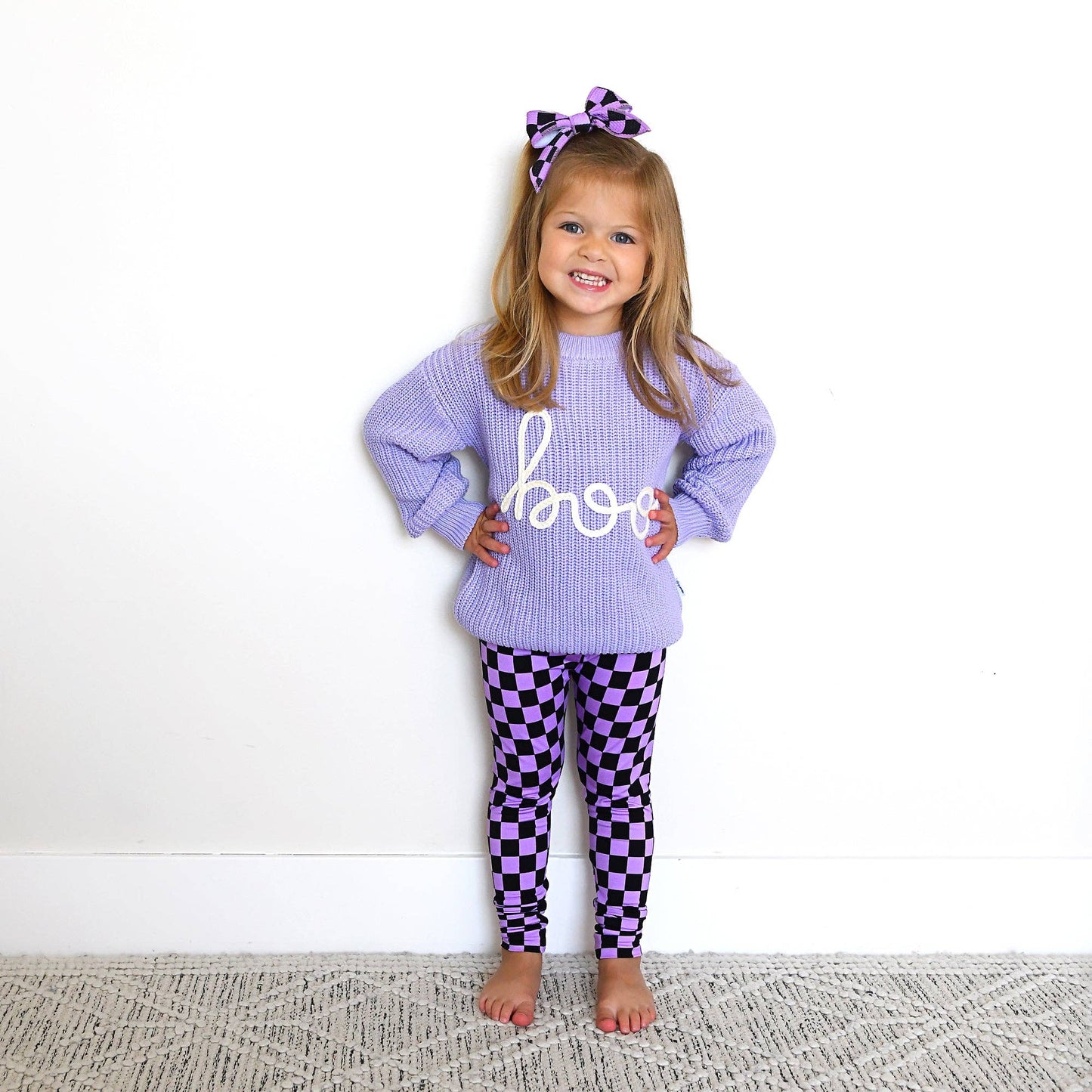 Boo Purple SWEATER Solid Knit Halloween