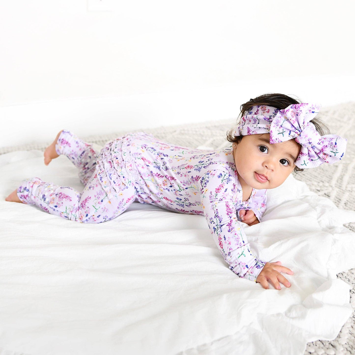 Avani RUFFLE ZIP Bamboo One Piece Floral Baby Clothing