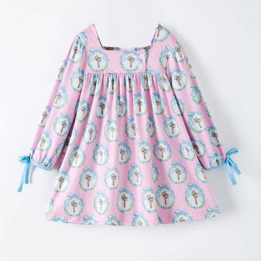 The Hair Bow Company - Coquette Crosses & Tied Sleeves Easter Dress