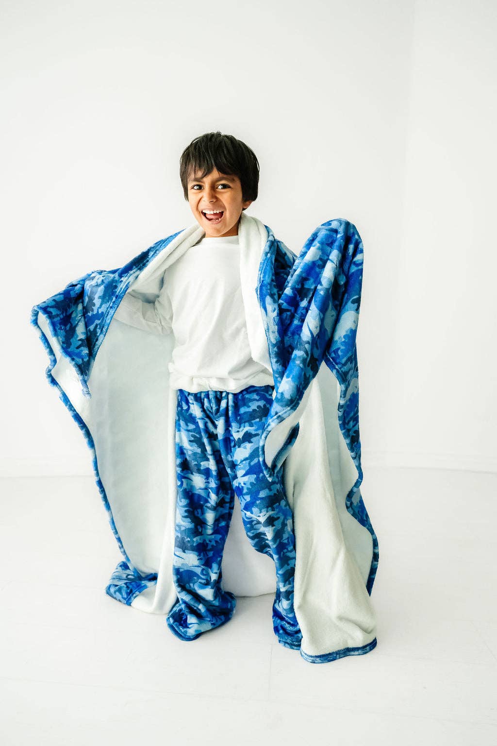 Macaron + Me - Plush Blanket-Camo Dino
