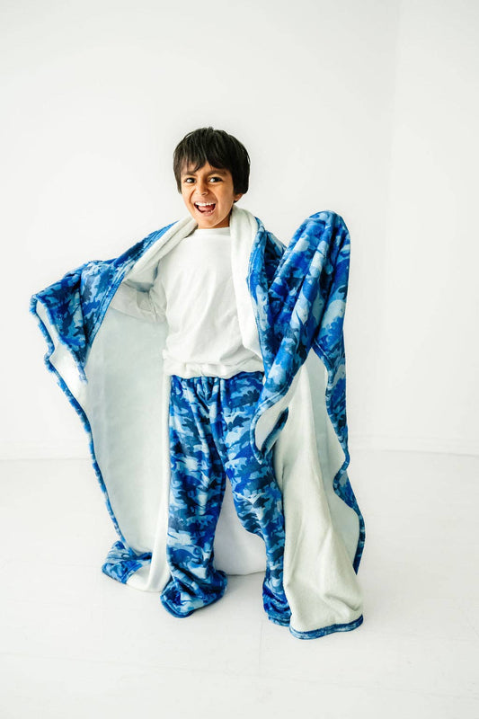 Macaron + Me - Plush Blanket-Camo Dino