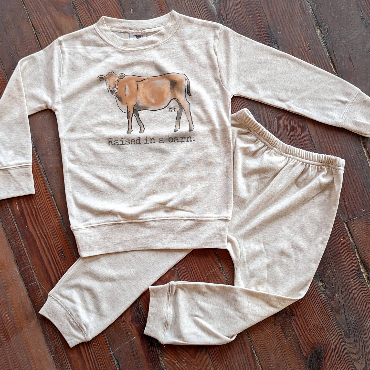Barefoot Baby - Raised in a barn Cow Country Western boy Farm Kid Clothing