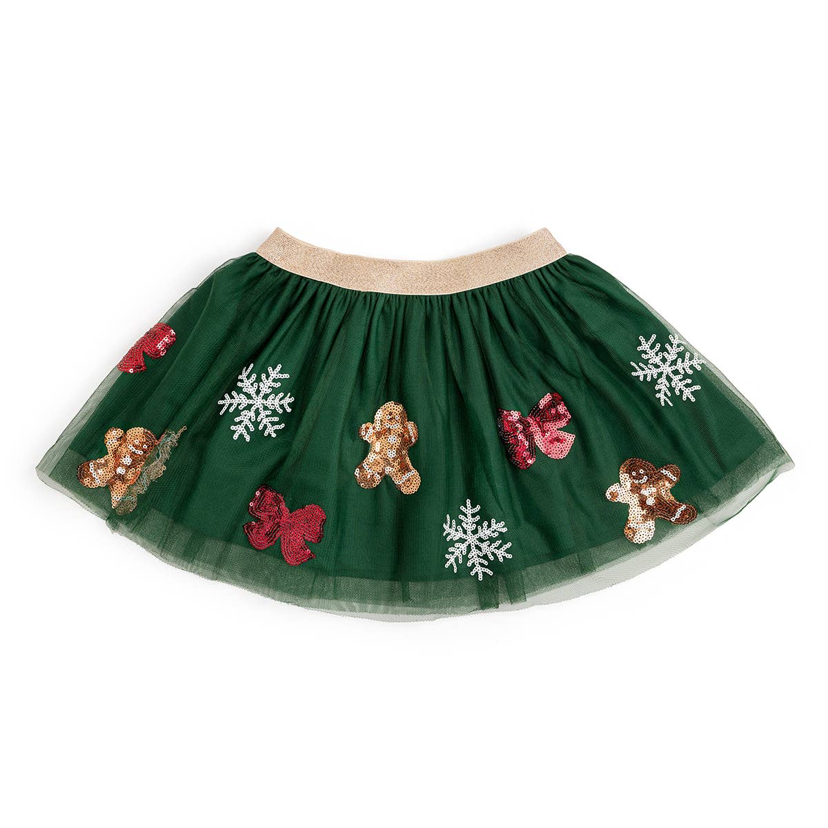 Sweet Wink - Gingerbread Joy Sequin Christmas Tutu - Kids Clothing