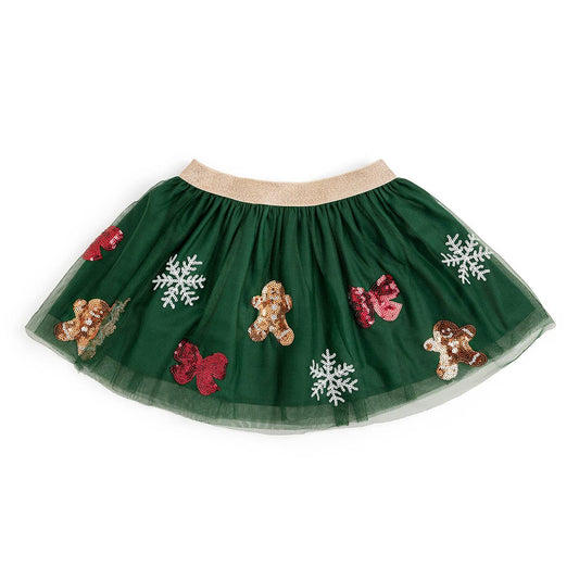Sweet Wink - Gingerbread Joy Sequin Christmas Tutu - Kids Clothing