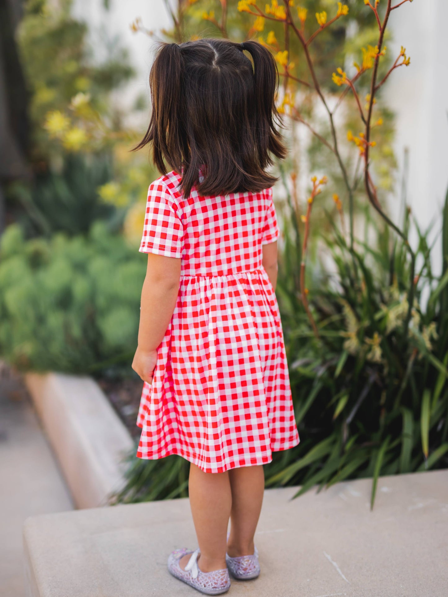 Gingham Girls Pocket Dress